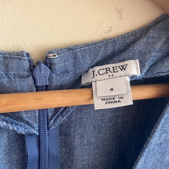 J Crew Chambray cute ruffle tie sleeved dress 👗 ☀️ - Picture 3 of 5